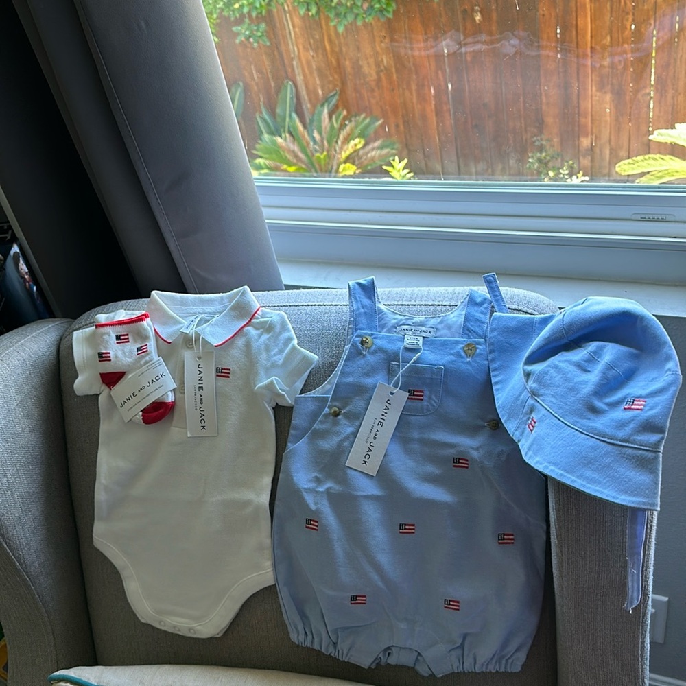 Four piece USA American Janie and Jack set